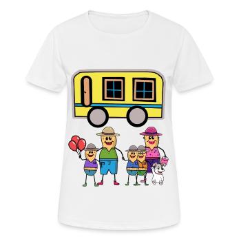 Cacahuètes Famille Caravane Vacances Enfant Vacances - T-shirt respirant Femme - blanc - Devant - AI Model Female 172 dark (172cm)