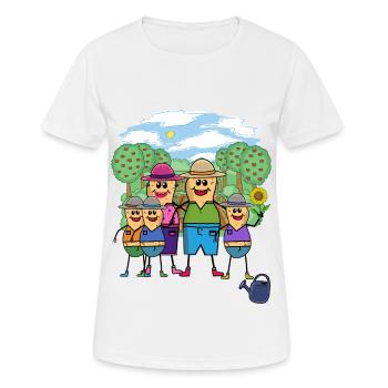 Cacahuète, Famille, Enfants, Jardinage, Jardinage, Nature - T-shirt respirant Femme - blanc - Devant - AI Model Female 172 dark (172cm)