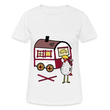 Bauwagen Handwerker Huhn Werkzeug Timyhaus - Frauen T-Shirt atmungsaktiv - Weiß - Vorne - AI Model Female 172 dark (172cm)