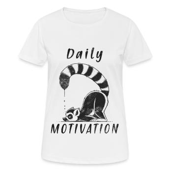 Daily Motivation - Lemur Sleeping Tired Vibe - Women's Breathable T-Shirt - white - Front - AI Model Female 172 dark (172cm)