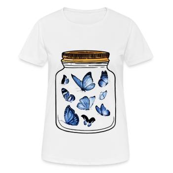 Schmetterlinge Insekten Zoologie Insekt - Frauen T-Shirt atmungsaktiv - Weiß - Vorne - AI Model Female 172 dark (172cm)