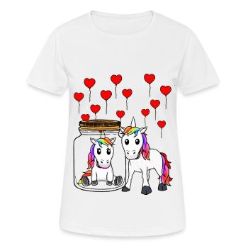 Licornes chagrin d’amour rupture Saint-Valentin - T-shirt respirant Femme - blanc - Devant - AI Model Female 172 dark (172cm)