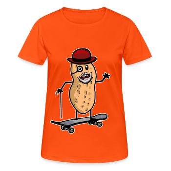 Erdnuss Großvater Skaten Skater Nuss Opa - Frauen T-Shirt atmungsaktiv - Neonorange - Vorne - AI Model Female 172 dark (172cm)