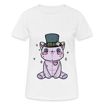 niedliche Stofftier Katze Halloween Katzen - Frauen T-Shirt atmungsaktiv - Weiß - Vorne - AI Model Female 172 dark (172cm)