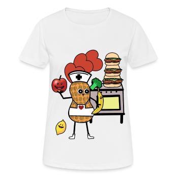 Cuisinière Cuisson Saine Cuisinière Infirmière - T-shirt respirant Femme - blanc - Devant - AI Model Female 172 dark (172cm)