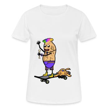 Erdnuss Skater Hund Jugendlicher Jugendliche - Frauen T-Shirt atmungsaktiv - Weiß - Vorne - AI Model Female 172 dark (172cm)