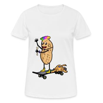 Peanut Dog Dog Skater Punker Junior - T-shirt respirant Femme - blanc - Devant - AI Model Female 172 dark (172cm)