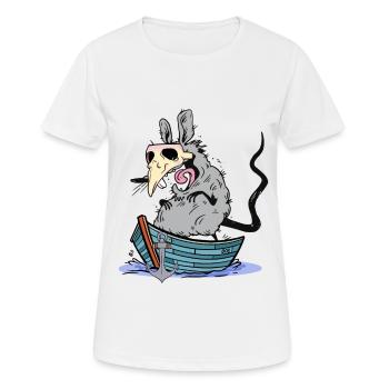 Pest Ratte Boot Schifffahrt Seemänner Seemann - Frauen T-Shirt atmungsaktiv - Weiß - Vorne - AI Model Female 172 dark (172cm)