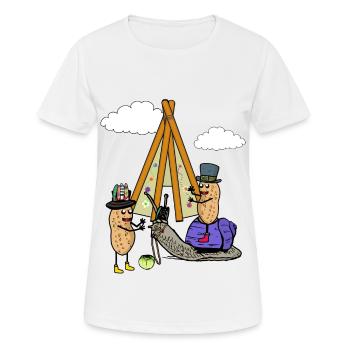 Cacahuète Wild West Noix Tipi Escargot Hippie - T-shirt respirant Femme - blanc - Devant - AI Model Female 172 dark (172cm)