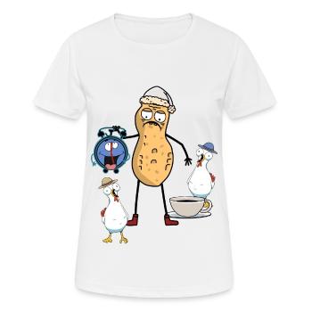Cacahuète Lève-tôt Lève-tard Matin Grouch - T-shirt respirant Femme - blanc - Devant - AI Model Female 172 dark (172cm)