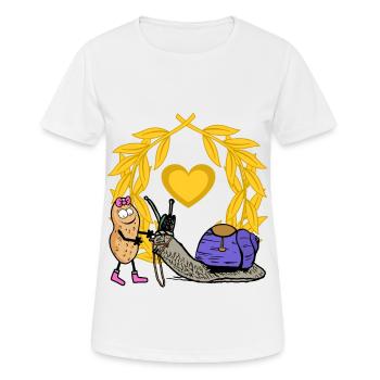 Peanut Horse Horse Girl Rider Snail - Women's Breathable T-Shirt - white - Front - AI Model Female 172 dark (172cm)