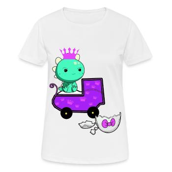 Drache Schwanger Eierschale Ei schlüpfen Baby - Frauen T-Shirt atmungsaktiv - Weiß - Vorne - AI Model Female 172 dark (172cm)