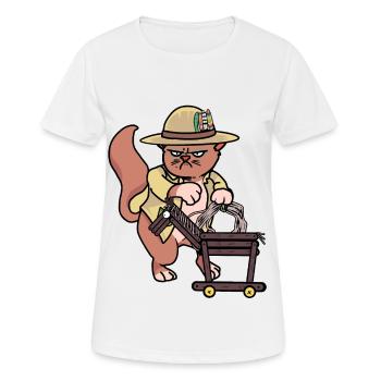 Cat Rider Cavalier Cheval Cheval Équitation - T-shirt respirant Femme - blanc - Devant - AI Model Female 172 dark (172cm)