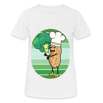 Cacahuète Brocoli Légumes Cook Cook Cook - T-shirt respirant Femme - blanc - Devant - AI Model Female 172 dark (172cm)