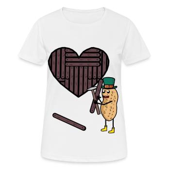 Coeurs de cacahuètes Amour artisanal Saint-Valentin - T-shirt respirant Femme - blanc - Devant - AI Model Female 172 dark (172cm)