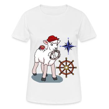 Volant de marin mouton de mouton maritime compas - T-shirt respirant Femme - blanc - Devant - AI Model Female 172 dark (172cm)