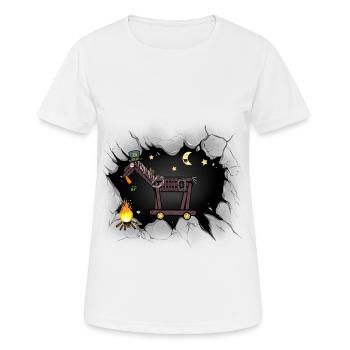 Pferde Pferd Westernpferd Halloween Lagerfeuer - Frauen T-Shirt atmungsaktiv - Weiß - Vorne - AI Model Female 172 dark (172cm)
