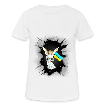 Ange Ange Gardien Drapeau Ukraine Drapeaux - T-shirt respirant Femme - blanc - Devant - AI Model Female 172 dark (172cm)