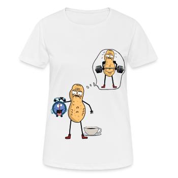 Peanut Morning Grouch Lève-tôt Bodybuilder - T-shirt respirant Femme - blanc - Devant - AI Model Female 172 dark (172cm)
