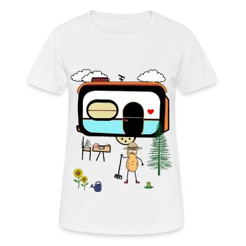 cacahuète camping caravane vacances noix - T-shirt respirant Femme - blanc - Devant - AI Model Female 172 dark (172cm)