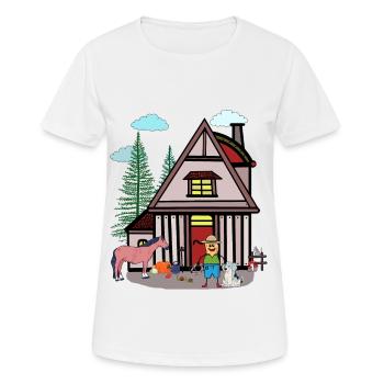 Agriculteur d’arachides Fermier Fermier Enfants Enfant - T-shirt respirant Femme - blanc - Devant - AI Model Female 172 dark (172cm)