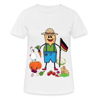 Erdnuss Landwirt Landwirte Gemüse Deutschlandfahne - Frauen T-Shirt atmungsaktiv - Weiß - Vorne - AI Model Female 172 dark (172cm)