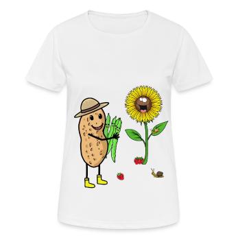 Jardinier de cacahuètes Jardinier Jardinier amateur Tournesol - T-shirt respirant Femme - blanc - Devant - AI Model Female 172 dark (172cm)