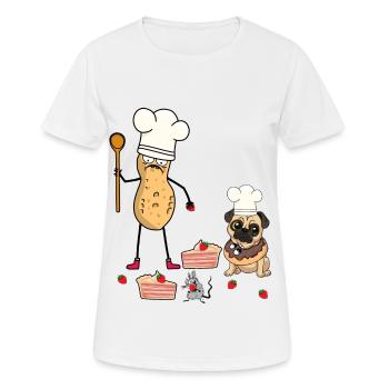 Cacahuètes Pâtisserie Animaux Chien Pâtisserie Boulanger Noix - T-shirt respirant Femme - blanc - Devant - AI Model Female 172 dark (172cm)