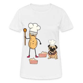 Cacahuète Anniversaire Salutations d’anniversaire Gâteau Cuisson - T-shirt respirant Femme - blanc - Devant - AI Model Female 172 dark (172cm)