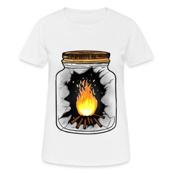 Feu de camp Romance Feu de camping Ardent - T-shirt respirant Femme - blanc - Devant - AI Model Female 172 dark (172cm)