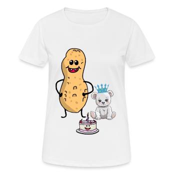 Erdnuss Teddybär Geburtstag Torte Gratulieren Kind - Frauen T-Shirt atmungsaktiv - Weiß - Vorne - AI Model Female 172 dark (172cm)