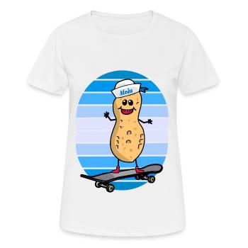 cacahuète maritime marin patineur patinage noix enfant - T-shirt respirant Femme - blanc - Devant - AI Model Female 172 dark (172cm)