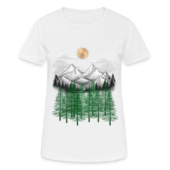 Gebirge Wald Natur Berge Fichten Baum - Frauen T-Shirt atmungsaktiv - Weiß - Vorne - AI Model Female 172 dark (172cm)