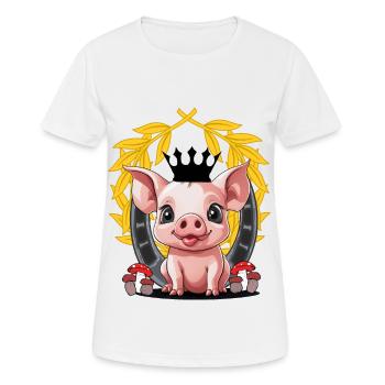 Schwein Glücksbringer Ferkel Schweine - Frauen T-Shirt atmungsaktiv - Weiß - Vorne - AI Model Female 172 dark (172cm)