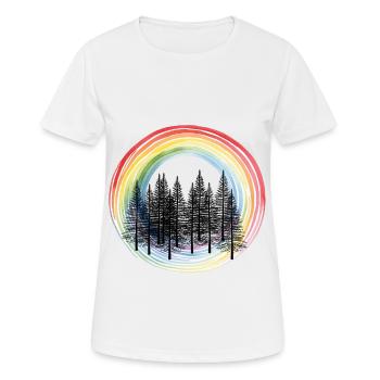 Fir Forest Rainbow Nature Lover - Women's Breathable T-Shirt - white - Front - AI Model Female 172 dark (172cm)