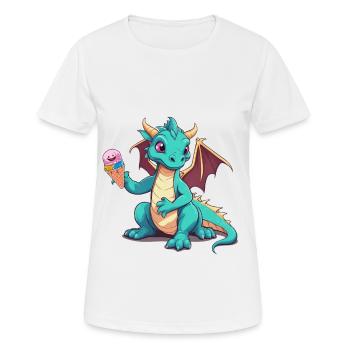 Drache Drachen Kind Kinder Eiskrem Baby - Frauen T-Shirt atmungsaktiv - Weiß - Vorne - AI Model Female 172 dark (172cm)