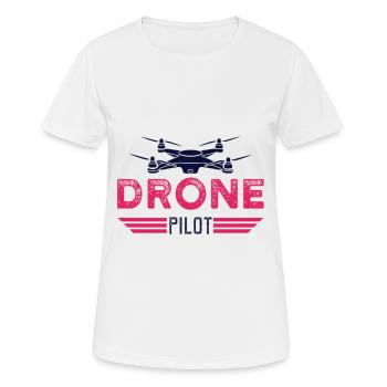 Drohnen Fliegen Drohne - Frauen T-Shirt atmungsaktiv - Weiß - Vorne - AI Model Female 172 dark (172cm)