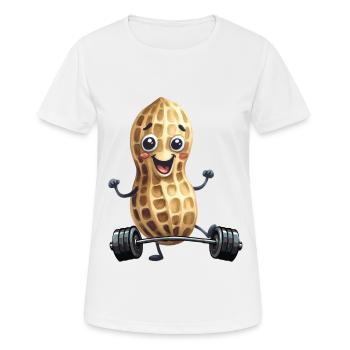Erdnuss Bodybuilder Kraftsport Hanteln Gewicht - Frauen T-Shirt atmungsaktiv - Weiß - Vorne - AI Model Female 172 dark (172cm)