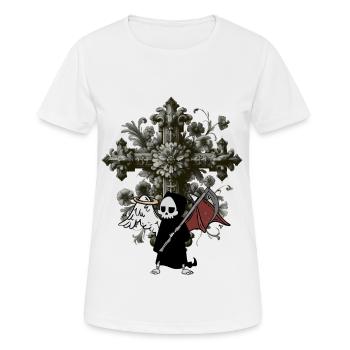 Halloween Croix Croix Crucifix Occulte Spirituel - T-shirt respirant Femme - blanc - Devant - AI Model Female 172 dark (172cm)