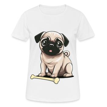 Os Chien Chiens Animaux de compagnie Animaux de compagnie Enfants - T-shirt respirant Femme - blanc - Devant - AI Model Female 172 dark (172cm)