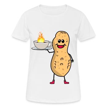 cacahuètes cacahuètes tasse à café bon matin - T-shirt respirant Femme - blanc - Devant - AI Model Female 172 dark (172cm)