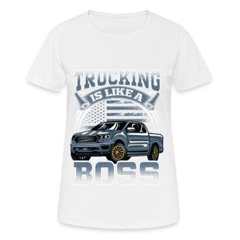 Trucking is like a Redneck - Frauen T-Shirt atmungsaktiv - Weiß - Vorne - AI Model Female 172 dark (172cm)