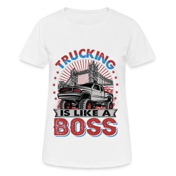 Trucking is like a Redneck - Frauen T-Shirt atmungsaktiv - Weiß - Vorne - AI Model Female 172 dark (172cm)