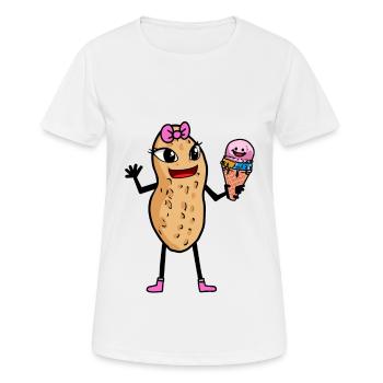 Cacahuètes Cacahuètes Cornet de crème glacée Enfant Enfants Été - T-shirt respirant Femme - blanc - Devant - AI Model Female 172 dark (172cm)