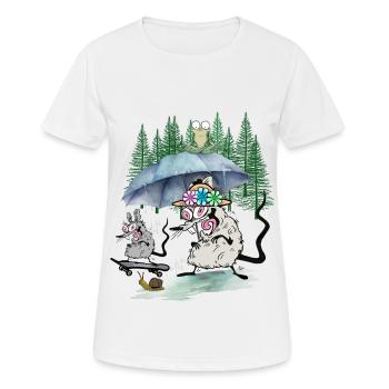 Family Mouse Forest Excursion Leisure Rat Rats - Women's Breathable T-Shirt - white - Front - AI Model Female 172 dark (172cm)