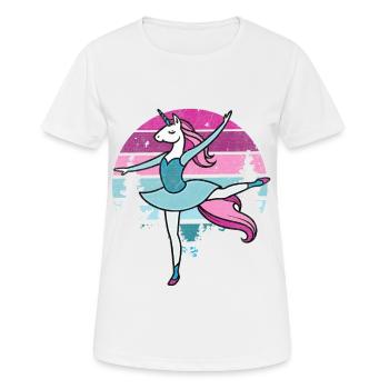 Prima Ballerina Einhorn Reiten I Ballett Fun I Tän - Frauen T-Shirt atmungsaktiv - Weiß - Vorne - AI Model Female 172 dark (172cm)