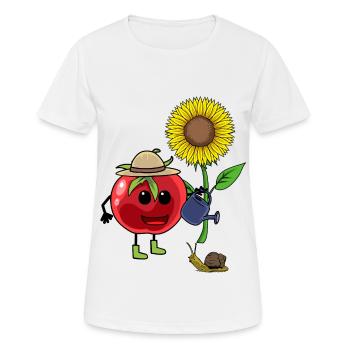 Tomate Jardinier Jardin Escargot Jardinage Enfant - T-shirt respirant Femme - blanc - Devant - AI Model Female 172 dark (172cm)