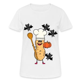 Cacahuètes Cacahuètes Cuisine Chefs Cuisine d’Halloween - T-shirt respirant Femme - blanc - Devant - AI Model Female 172 dark (172cm)
