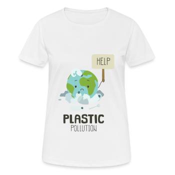 Help Stop Plastic Pollution Environmental Awareness - Women's Breathable T-Shirt - white - Front - AI Model Female 172 dark (172cm)