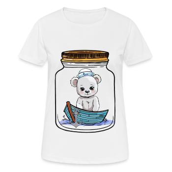 Teddy Bear Teddy Boot Boats Maritime Kids - T-shirt respirant Femme - blanc - Devant - AI Model Female 172 dark (172cm)